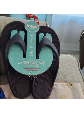 totes Women's Flip Flops in Navy Blue
